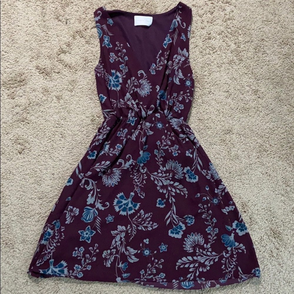 French Grey Purple Sleeveless Dress